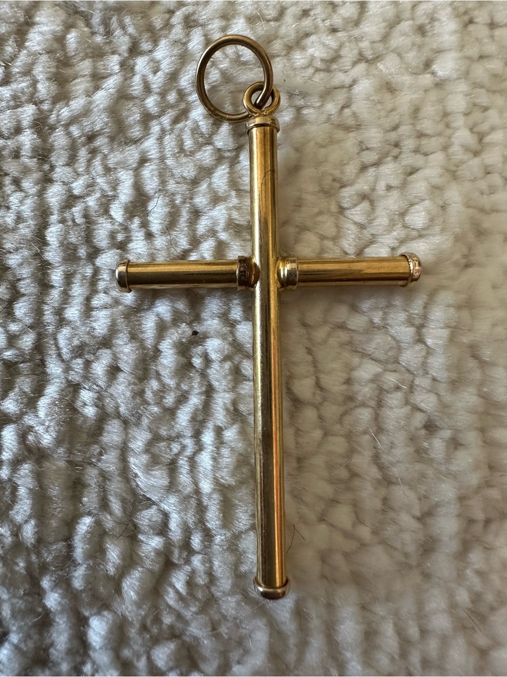 Vintage 14K Gold Cross Pendant | Minimalist Tubular Cross |